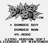 Bomber Boy Title Screen
